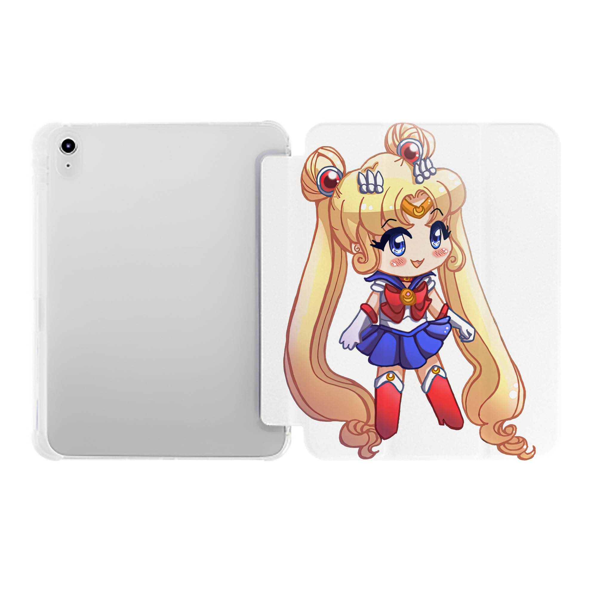 （画像用） 美少女戦士セーラームーン 月野 うさぎ つきの うさぎ Sailor Moon Tsukino Usagi IPad ケース ペン収納付き 三つ折りスタンド PUレザー×シリコン 対応機種9.5/10.5/10.9インチ